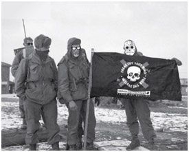 Aaron's black flag with skull