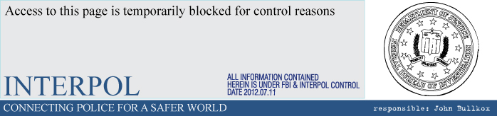 Interpol and FBI blocked page